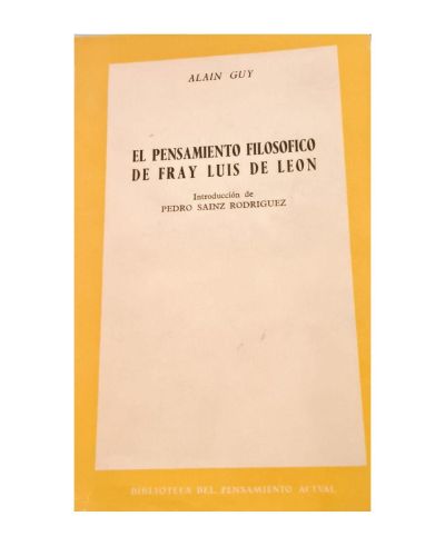 Portada del libro de El pensamiento filosófico de Fray Luis de León
