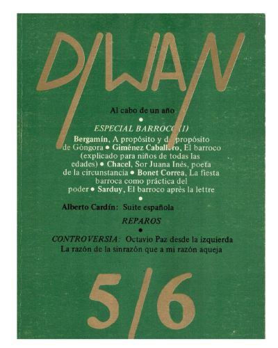 Portada del libro de DIWAN. Nº 5/6. ESPECIAL BARROCO