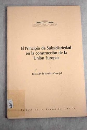 Portada del libro de El principio de subsidiariedad en la construcción de la Unión Europea