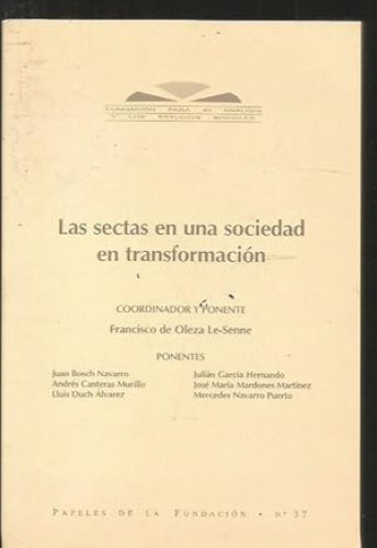 Portada del libro de Las sectas en una sociedad en transformación