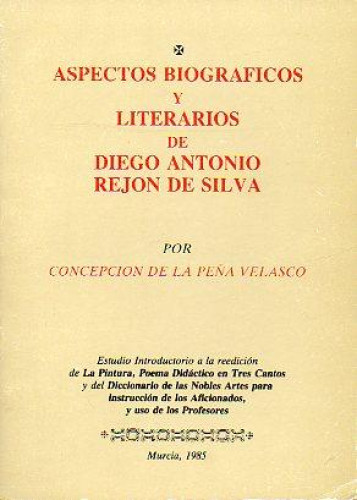 Portada del libro de Aspenctos biográficos y literarios de Diego Antonio Rejón de Silva