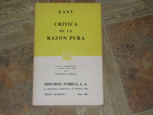 Portada del libro de CRITICA DE LA RAZON PURA