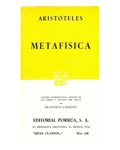 Portada del libro de Metafísica
