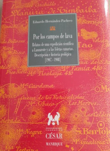 Portada del libro de Por los Campos de lava (relatos deuna expedicion cientifica a lanzarote y a las isla Canarias)