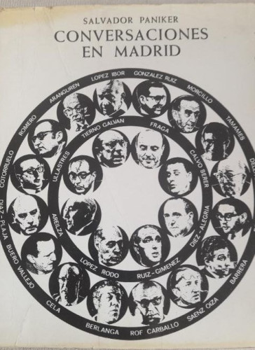 Portada del libro de Conversaciones en Madrid - Salvador Paniker dedicado por el autor a L. García Berlanga.