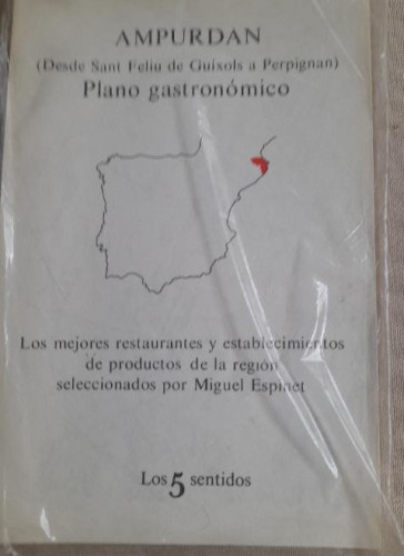 Portada del libro de PLANO GASTRONÓMICO. AMPURDAN COSTA BRAVA. LOS MEJORES RESTAURANTES. Espinet.