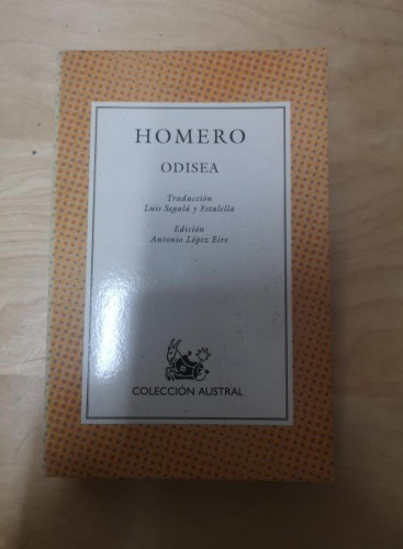 Portada del libro de ODISEO- HOMERO- COLECCIÓN AUSTRAL- EDITORIAL ESPASA