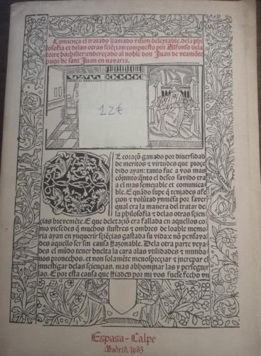 Portada del libro de VISION DELEITABLE. - DE LA TORRE, ALFONSO. - A-FACSIMIL-