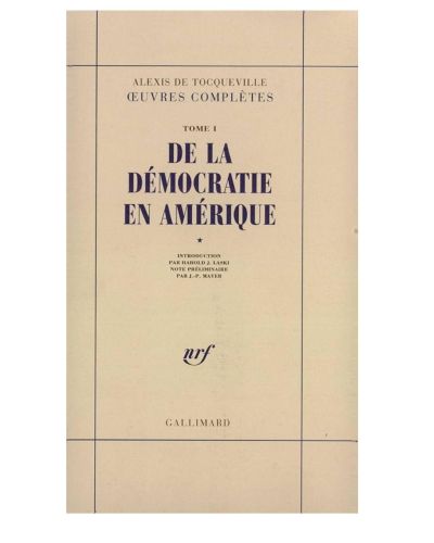 Portada del libro de De la démocratie en Amérique
