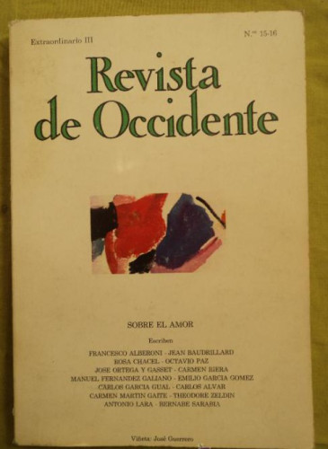 Portada del libro de SOBRE EL AMOR. REVISTA DE OCCIDENTE. N1 15-15 190 PAG