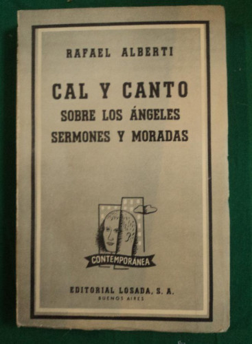 Portada del libro de CAL Y CANTO. RAFAEL ALBERTI. LOSADA. 1959 150 PAG