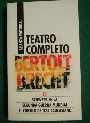 Portada del libro de TEATRO COMPLETO. BRECH. ALIANZA EDITORIAL