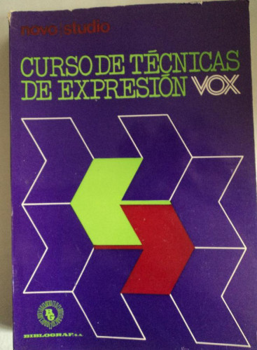 Portada del libro de CURSOS DE TECNICAS DE EXPRESION. NOVO STUDIO. VOX. 1973 304 PAG