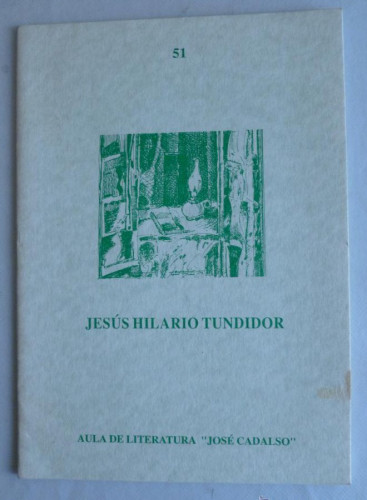 Portada del libro de TRISTEZA. JESUS HILARIO TUNDIDOR. AULA JOSE CADALSO. 1997 SIN PAGINAR