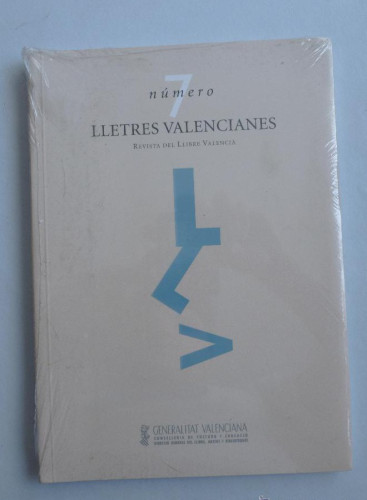 Portada del libro de LLETRES VALENCIANES. Nº 7. GENERALITAT VALENCIANA. 2002 142 PAG