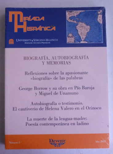 Portada del libro de MIRIADA HISPANICA.BIOGRAFIA,AUTOBIOGRAFIA, MEMORIAS.DEVENIR. Nº5 2012