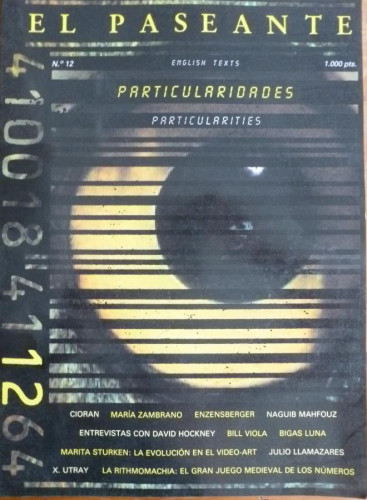 Portada del libro de EL PASEANTE. Nº 12 PARTICULARIDADES. 