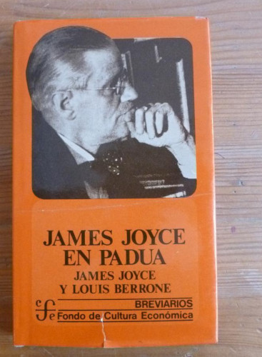 Portada del libro de JAMES JOYCE EN PADUA. JOYCE Y LOUIS BERRONE. FONDO CULTURA ECONOMICA. 1980 189 PAG