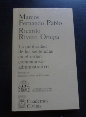 Portada del libro de PUBLICIDAD SENTENCIAS EN ORDEN CONTENCIOSO ADMINISTRATIVO. FERNANDO PABLO ED. CIVITAS 2001 154 PAG