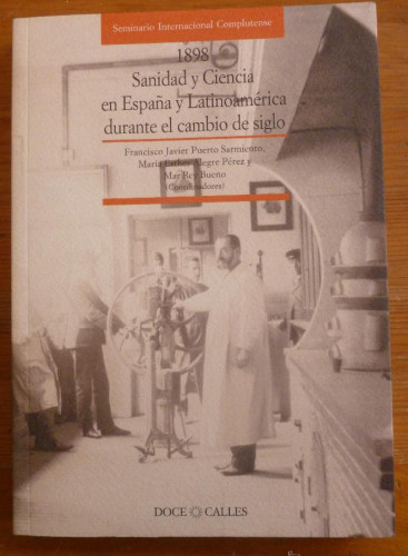 Portada del libro de 1898. Sanidad y Ciencia en España y Latinoamérica…