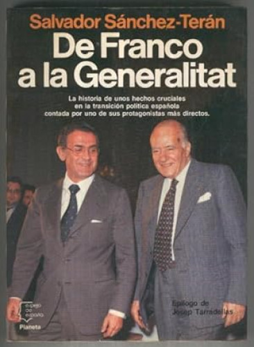 Portada del libro de De Franco a la Generalitat