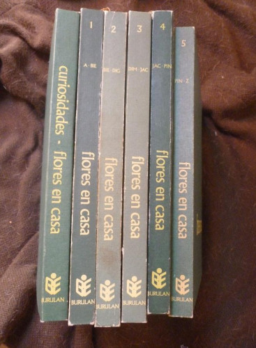 Portada del libro de FLORES EN CASA. ENCICLOPEDIA JARDINERIA. BURULAN. 6 TOMOS. 1974