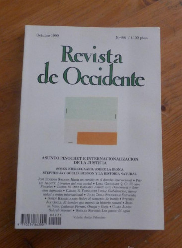 Portada del libro de REVISTA DE OCCIDENTE. OCTUBRE 1999 Nº 221 ASUNTO PINOCHET E INTERNACIONALIZACION DE LA JUSTICIA