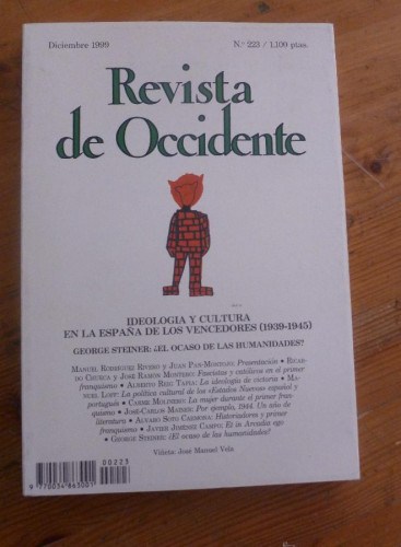 Portada del libro de REVISTA DE OCCIDENTE. DIC. 1999 Nº223 IDEOLOGIA Y CULTURA EN LA ESPAÑA DE LOS VENCEDORES 1939-1945