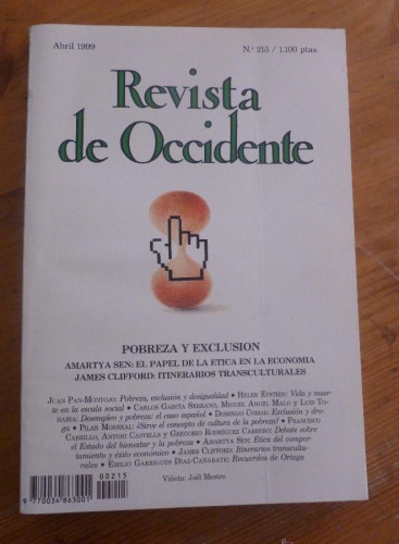 Portada del libro de REVISTA DE OCCIDENTE ABRIL 1999 Nº 215 POBRE Y EXCLUSION