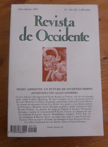 Portada del libro de REVISTA DE OCCIDENTE.JULIO AGOSTO 1997 Nº 194-195, MEDIOAMBIENTE. UN FUTURO DE INCERTIDUMBRES.