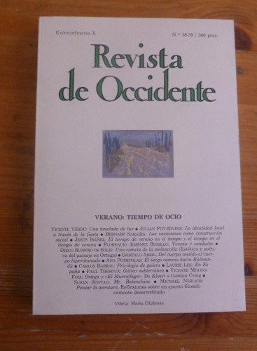 Portada del libro de REVISTA DE OCCIDENTE. EXTRAORDINARIO X. Nº 38-39 VERANO. TIEMPO DE OCIO