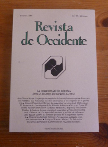 Portada del libro de REVISTA DE OCCIDENTE.FEBRERO 1986. Nº 57 LA SEGURIDAD DE ESPAÑA. ANTE LA POLITICA DE BLOQUES.LA OTAN