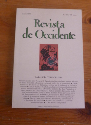 Portada del libro de REVISTA DE OCCIDENTE. JUNIO 1989 Nº 97. CATALUÑA Y BARCELONA
