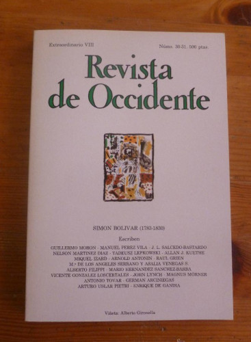 Portada del libro de REVISTA DE OCCIDENTE. EXTRAORDINARIO VIII- Nº 30-31 SIMON BOLIVAR.