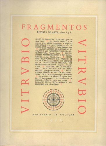 Portada del libro de FRAGMENTOS. REVISTA DE ARTE. NUMEROS 8-9. 1986. VITRUBIO.