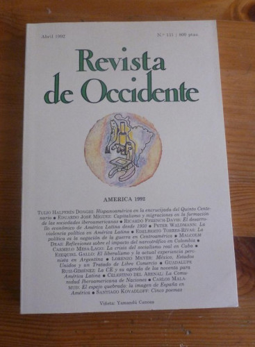 Portada del libro de REVISTA DE OCCIDENTE. ABRIL 1992. Nº 131. AMERICA 1992
