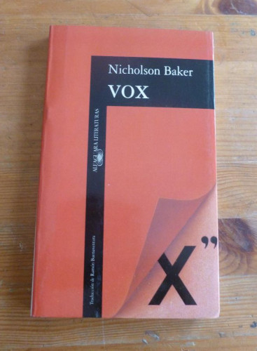 Portada del libro de VOX NICHOLSON BAKER. ALFAGUARA. 1992 196 PAG
