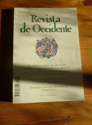 Portada del libro de REVISTA DE OCCIDENTE. DICIEMBRE 2004 . Nº 283 LA MUSICA HACIA EL SIGLO XXI. 157 PAG