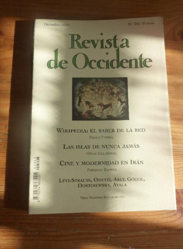 Portada del libro de REVISTA DE OCCIDENTE. DICIEMBRE 2009. Nº 343 WIKIPEDIA. EL SABER DE LA RED. Nº 343 154 PAG