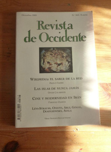 Portada del libro de REVISTA DE OCCIDENTE. DICIEMBRE 2009. Nº 343 WIKIPEDIA. EL SABER DE LA RED. Nº 343 154 PAG