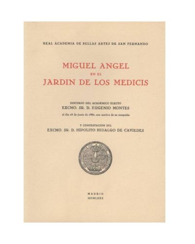 Portada del libro de Miguel Ángel en el Jardín de los Médicis