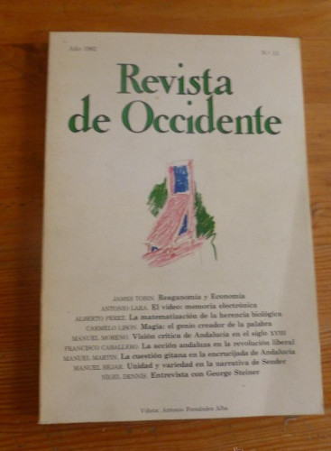 Portada del libro de REVISTA DE OCCIDENTE.AÑO 1982. Nº 13. TOBIN. LARA. ALBERTO PEREZ. 152 PAG
