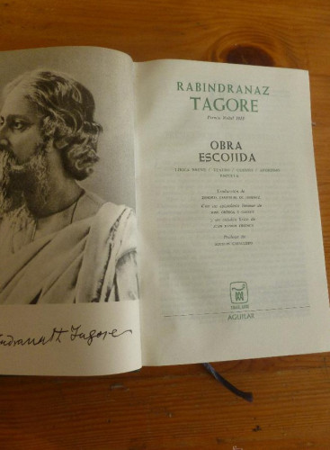 Portada del libro de OBRA ESCOGIDA. RABINDRANAZ TAGORE. ED. AGUILAR. 1972 1305 PAG