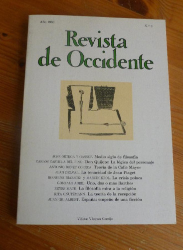 Portada del libro de REVISTA DE OCCIDENTE. EXTRAORDINARIO XII. Nº 44. VICENTE ALEIXANDRE. 177 pp