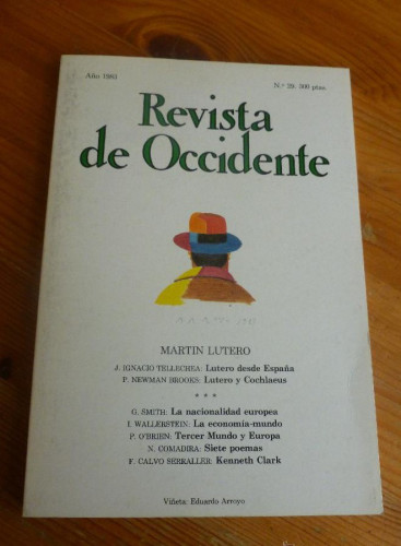 Portada del libro de REVISTA DE OCCIDENTE. AÑO 1983. Nº 29. MARTIN LUTERO. 168 pp