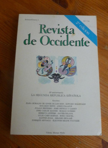 Portada del libro de REVISTA DE OCCIDENTE. EXTRAORDINARIO I. Nº 7-8 50 ANIVERSARIO LA SEGUNDA REPUBLICA ESPAÑOLA.