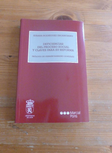 Portada del libro de Deficiencias del proceso social y claves para su reforma