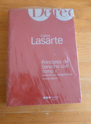 Portada del libro de PRINCIPIOS DE DERECHO CIVIL. TOME II DERECHO DE OBLIGACIONES. CARLOS LASARTE. M. PONS 9º EDICION