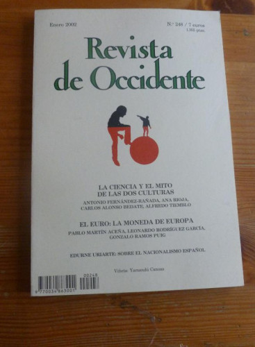 Portada del libro de REVISTA DE OCCIDENTE ENERO 2002 Nº 248. LA CIENCIA Y EL MITO DE LAS DOS CULTURAS 156 pp