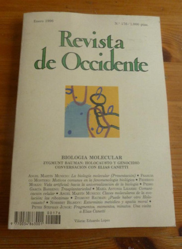 Portada del libro de REVISTA DE OCCIDENTE. ENERO 1996, Nº 176. BIOLOGIA MOLECULAR. Nº 176 pp